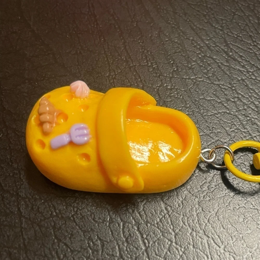 croc keychain yellow resin Slipper charms for bags backpacks gift